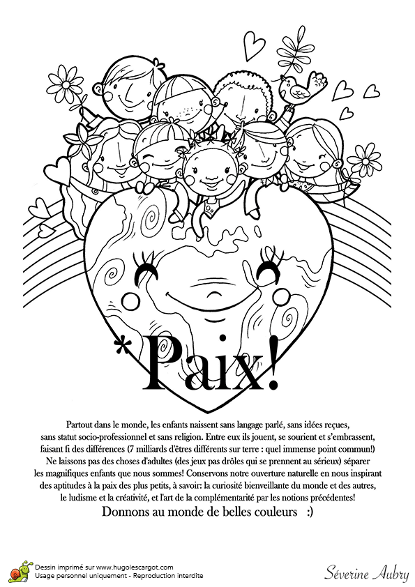 Coloriage Sur Le Th me De La Paix