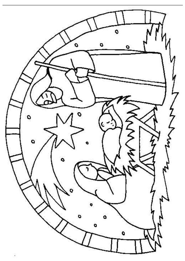 Coloriage Creche De Noel Gratuit