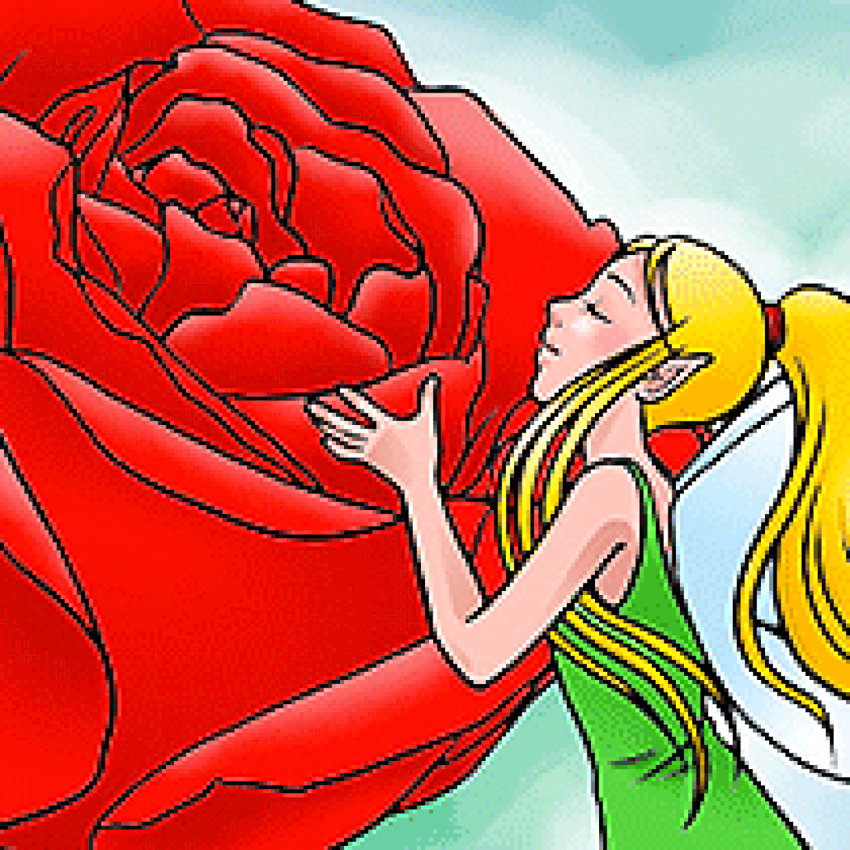 Coloriage fleurs et fées