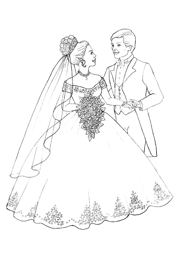 Coloriage Robe De Mariage