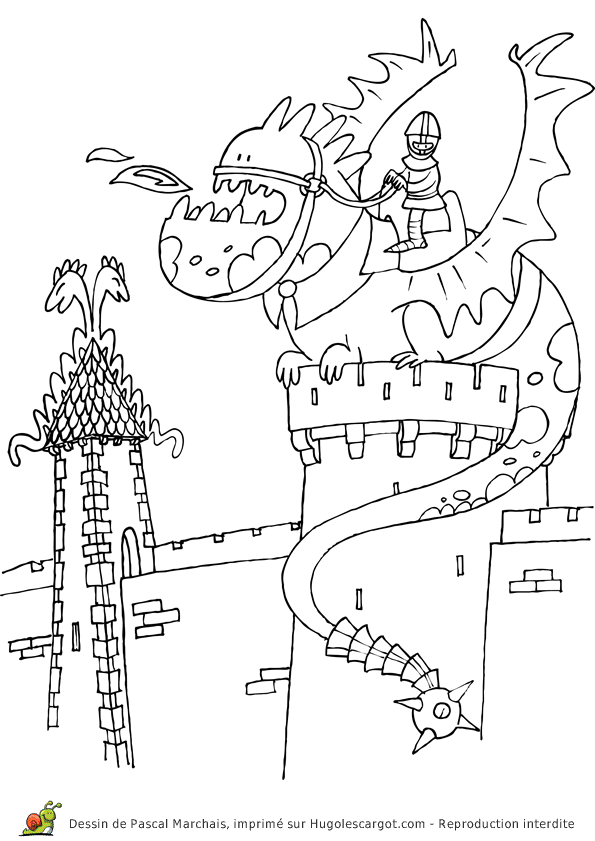 Coloriage Chevaliers Et Dragons