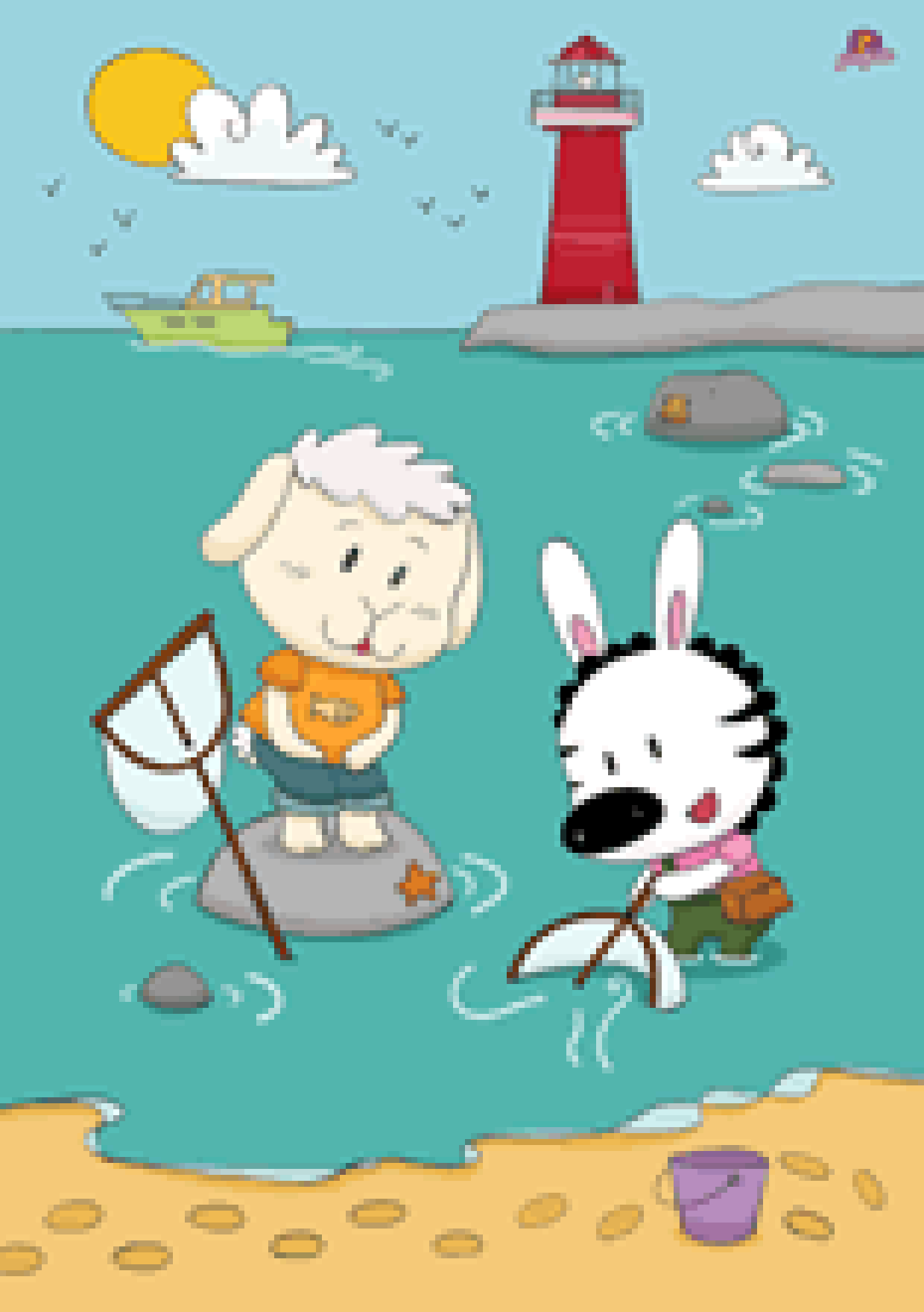 Coloriage Vacances de Girafette