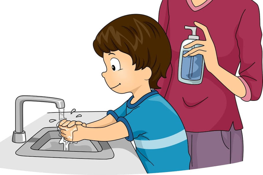 Se Laver Les Mains Coloriage