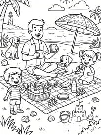 Pique-nique au bord de la plage