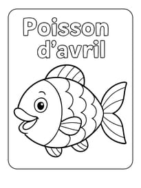 Le coloriage du Poisson d'avril, pr&ecirc;t &agrave; &ecirc;tre accroch&eacute; dans le dos