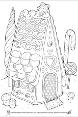 Coloriage maison pain epices sur Hugolescargot.com