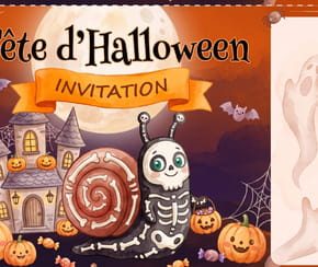 Carte invitation f&ecirc;te d'Halloween squelette