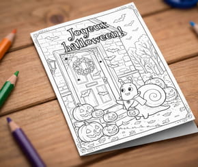 Carte "joyeux Halloween" &agrave; colorier