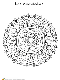Coloriage mandala fleur avec d&eacute;tails