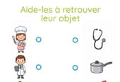 Chaque m&eacute;tier a ses outils&nbsp;: relie les personnages &agrave; l'objet qui lui correspond