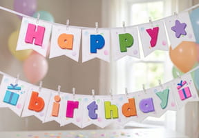 Banderole "Happy birthday" &agrave; imprimer gratuitement