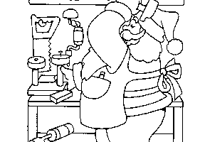 Coloriage pere noel travail