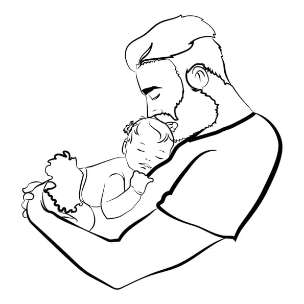 Coloriage papa et son b&eacute;b&eacute; pour la f&ecirc;te des p&egrave;res