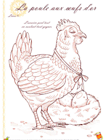 Coloriage poule or