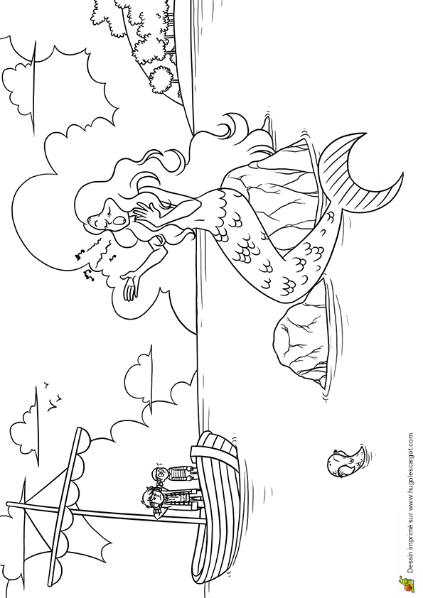 Coloriage 03 le chant de la sirene