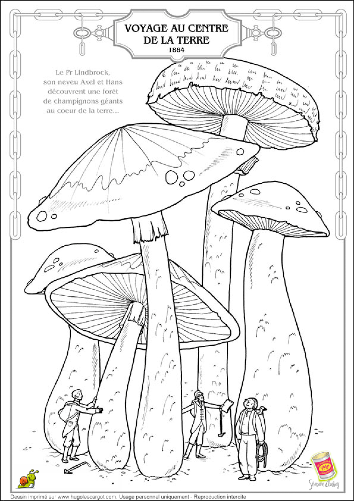 Coloriage Jules Verne Voyage Au Centre De La Terre Sur Hugolescargot Com