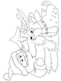 Coloriage pere noel animal