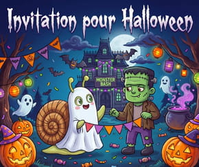 Carte invitation Halloween Frankenstein