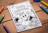 Carte "Happy Halloween" &agrave; colorier soi-m&ecirc;me