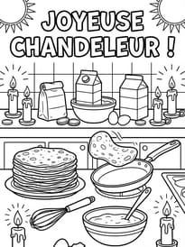 Coloriage de la Chandeleur&nbsp;: la cuisine est envahie par les cr&ecirc;pes&nbsp;!