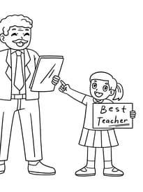 Coloriage du meilleur prof d'anglais &agrave; imprimer