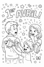 Une petite fille fait un poisson d'avril &agrave; ses parents