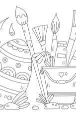 Coloriage d'un &oelig;uf de P&acirc;ques &agrave; peindre
