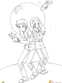 Coloriage manga science fiction