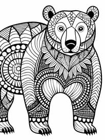 Coloriage d'un ours en mandala