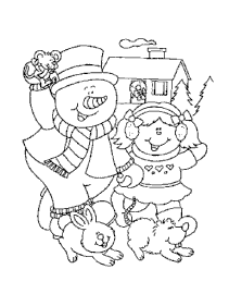 Coloriage noel bonhommes animaux