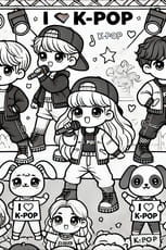 Coloriage d'un groupe de chanteurs K-Pop