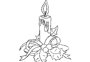 Coloriage noel bougie 1