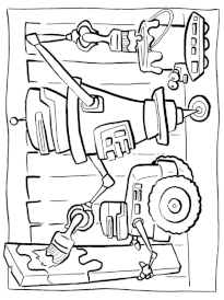 Coloriage robot peintres