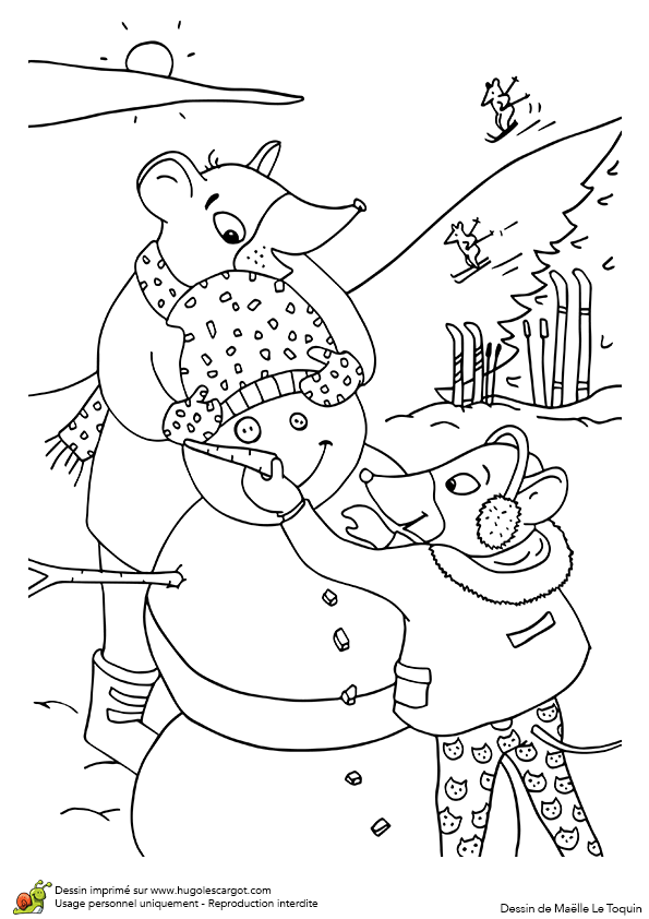 Coloriage Animaux D Hiver