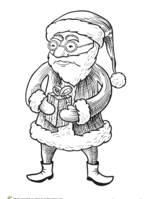 Coloriage symboles de noel le papa noel