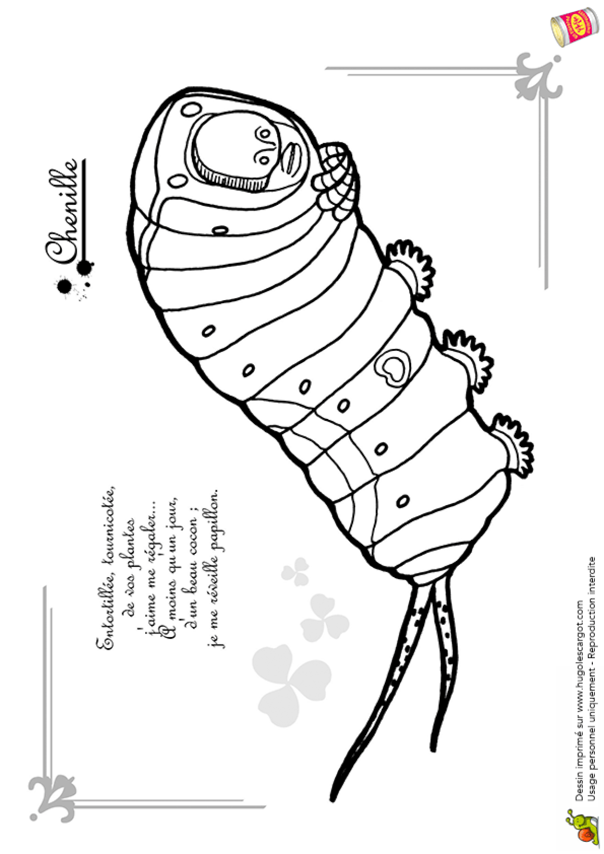 Coloriage Petites Betes Chenille
