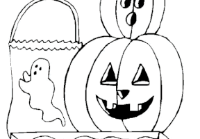 Coloriage citrouilles d'Halloween et friandises