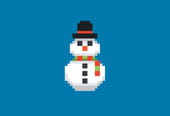 Pixel art bonhomme de neige