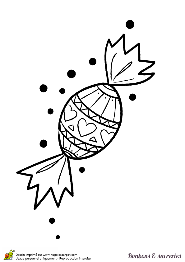 Coloriage Bonbons Sucreries Un Gros Bonbon