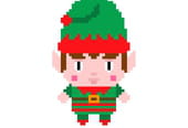 Pixel art lutin de No&euml;l