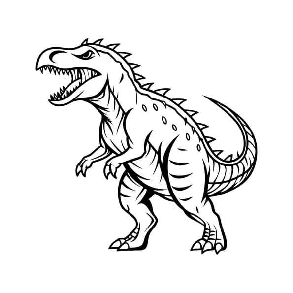 Coloriage d'un T-Rex effrayant