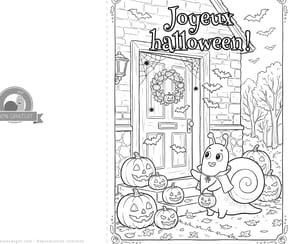 Carte "joyeux Halloween" &agrave; colorier