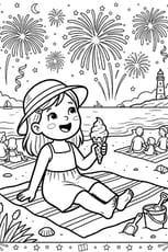 Feux d'artifice et glace au bord de mer