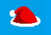 Pixel art bonnet du p&egrave;re No&euml;l