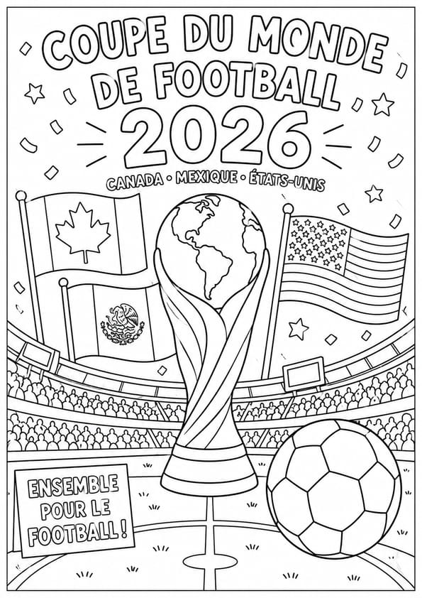 Coloriage Coupe du Monde de football 2026