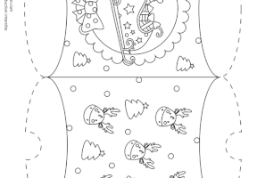 Pochette de No&euml;l &agrave; colorier traineau et rennes