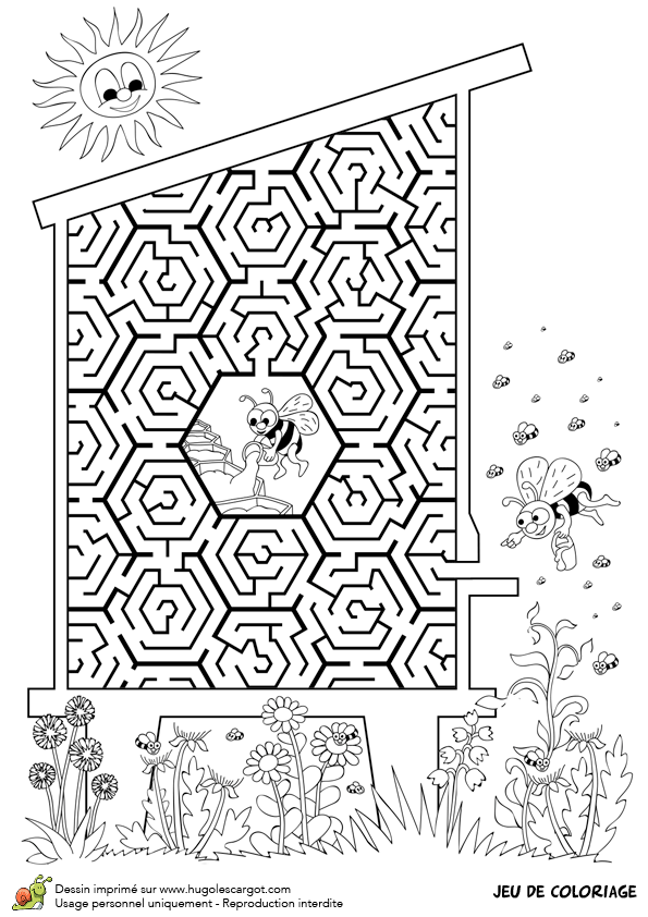 Coloriage Abeille Et Ruche