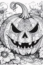 Coloriage citrouille d'Halloween effrayante