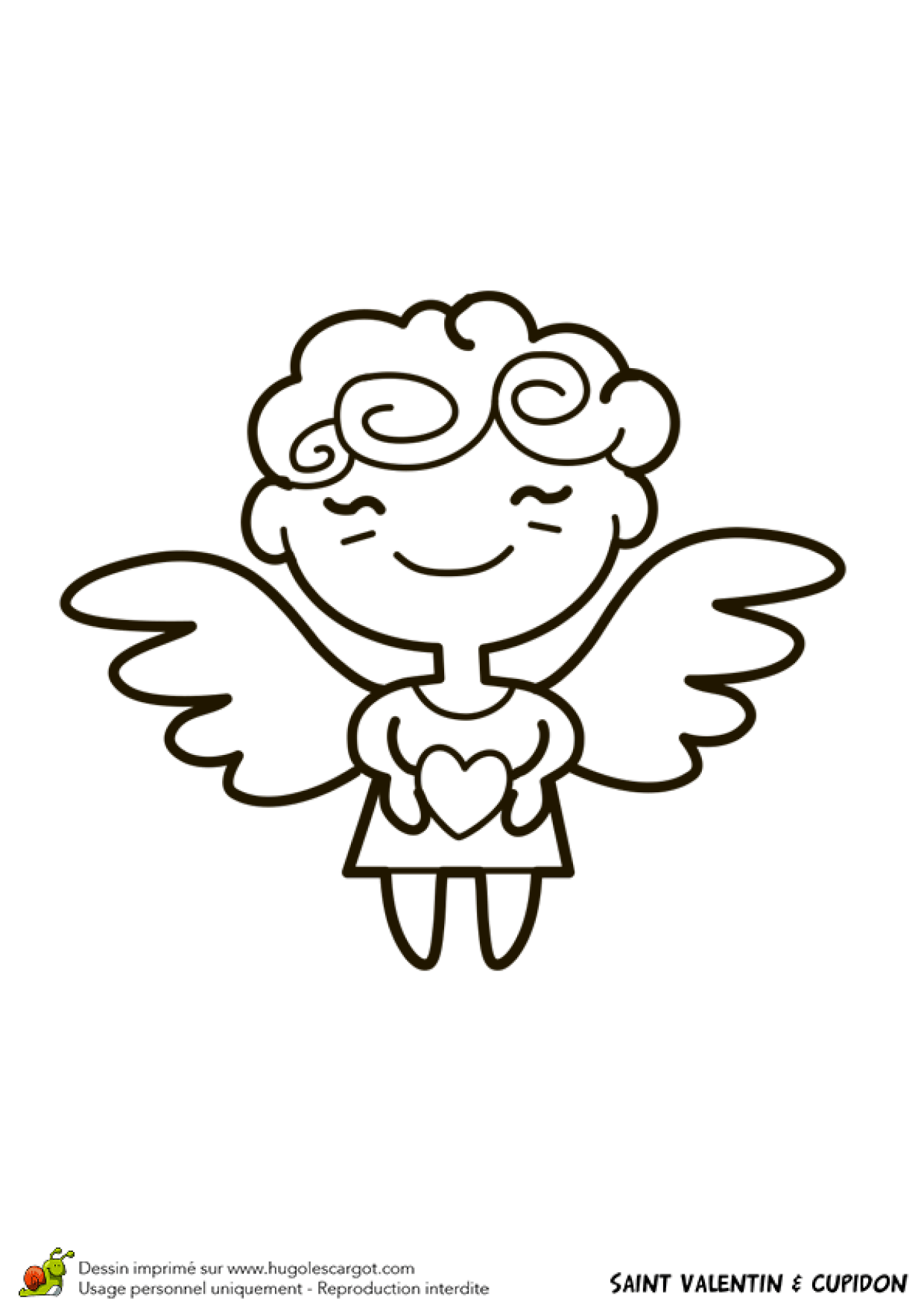 Dessin Amour Facile A Reproduire Dessin à colorier Saint Valentin, Cupidon trouve un amoureux