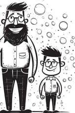 Coloriage p&egrave;re et fils pour la f&ecirc;te des papas